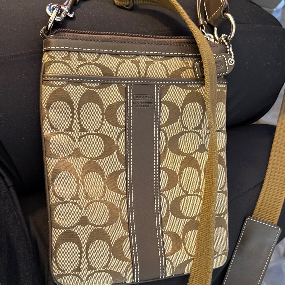 Coach Brown and Tan Crossbody Bag